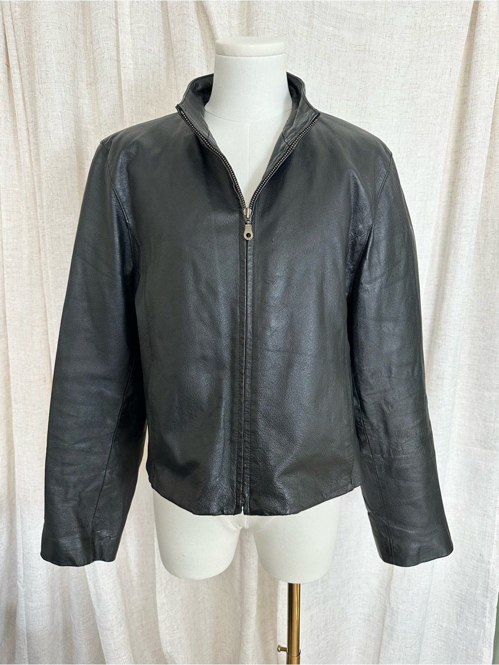 Y2K Classic Black Leather Jacket